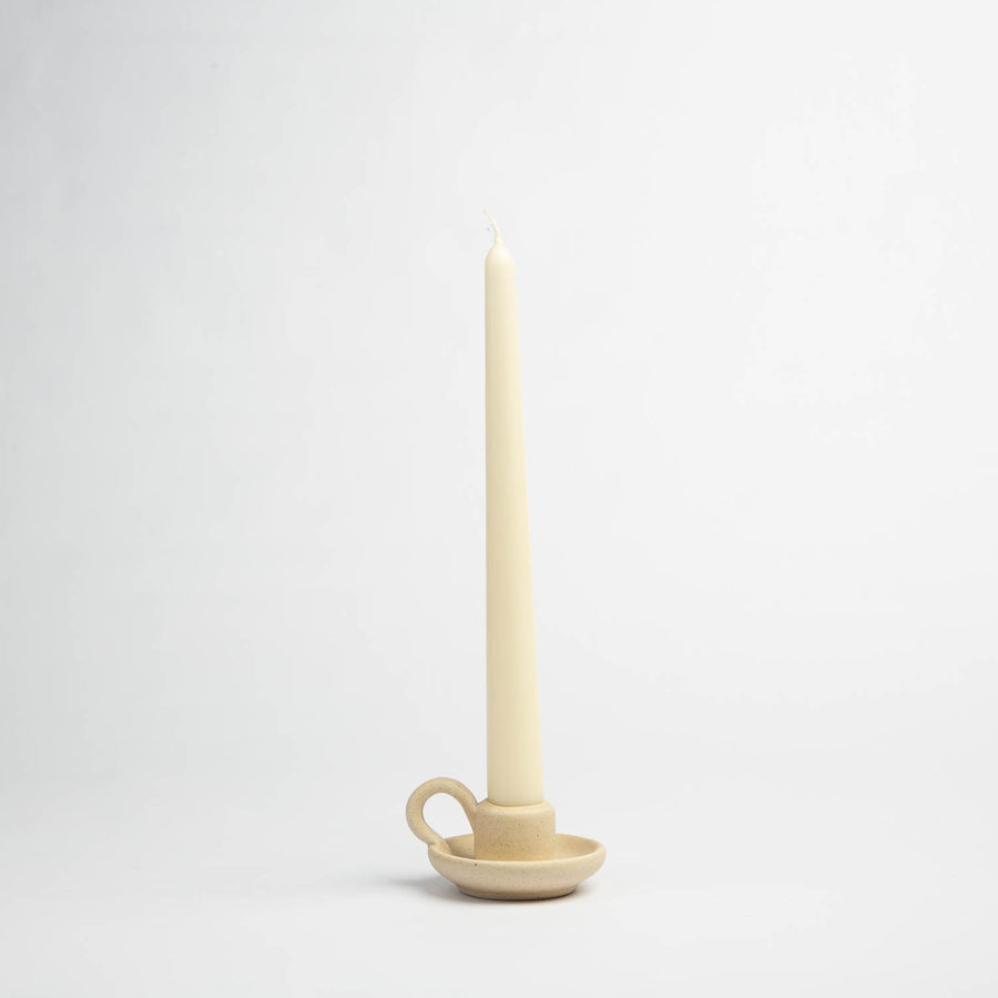 Hand Thrown Neutral Ceramic Candle Holder