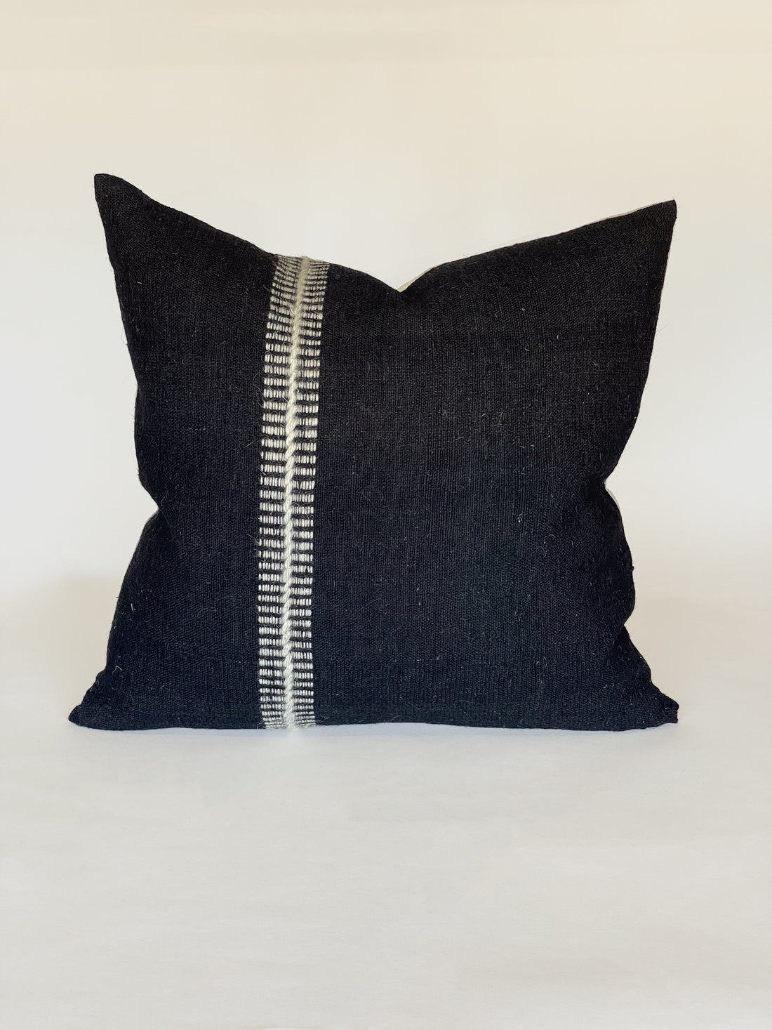 Black and Tan Single Railroad Stripe Pillow