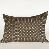 Tan and Olive Woven Pillow