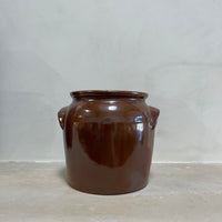 Vintage Brown Glazed French Confit Pot