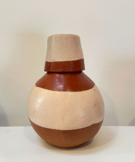 Mexican Clay Carafe + Cup, Large Red Ochre