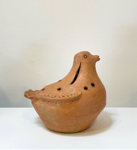 Mexican Clay Bird Pot: Medium, Terracotta