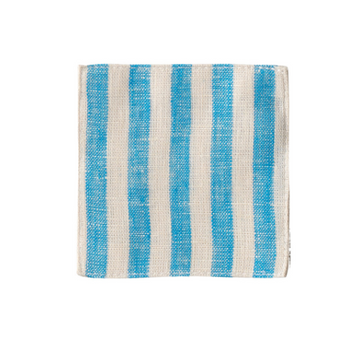 Blue Striped Linen Coasters (set of 4)