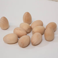 Hand Carved Wooden Eggs Set