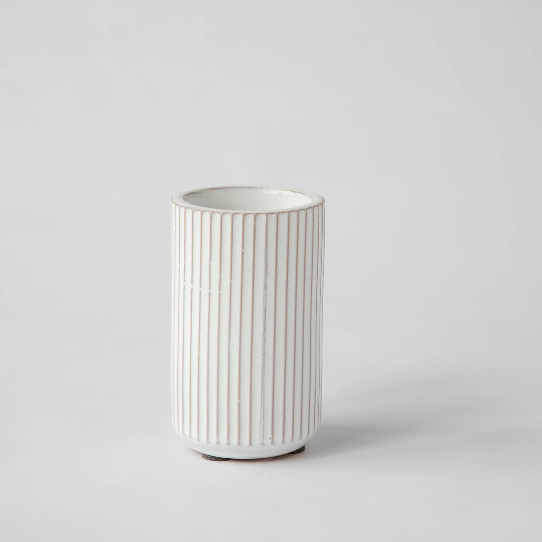 White Glaze Ribbed Cup (Set of 2)