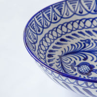 Hand Painted Large Blue and White Bowl