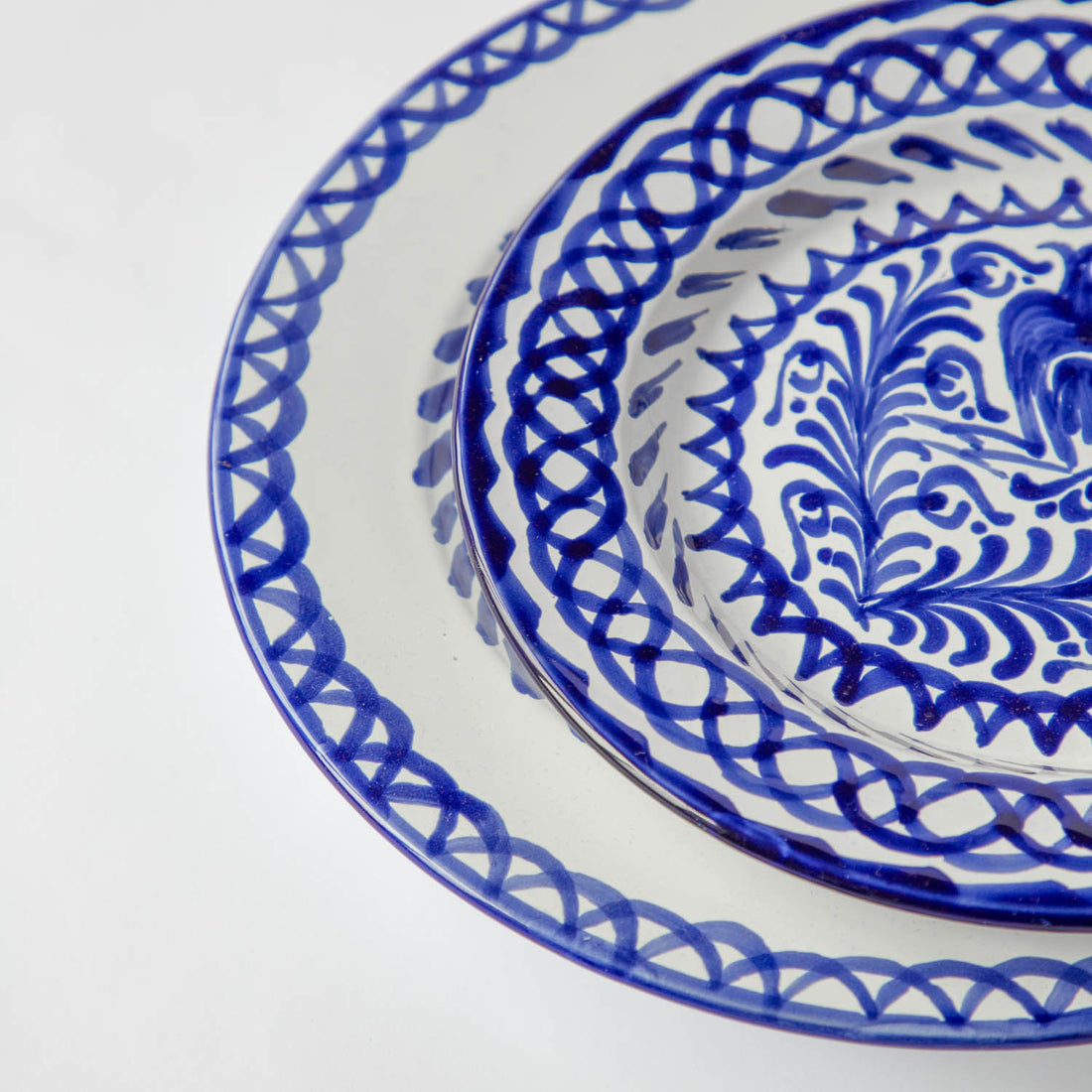 Blue and White Hand Painted Dinner Plates (Set of 2)