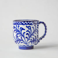 Hand Painted Blue and White Mugs (Set of 2)