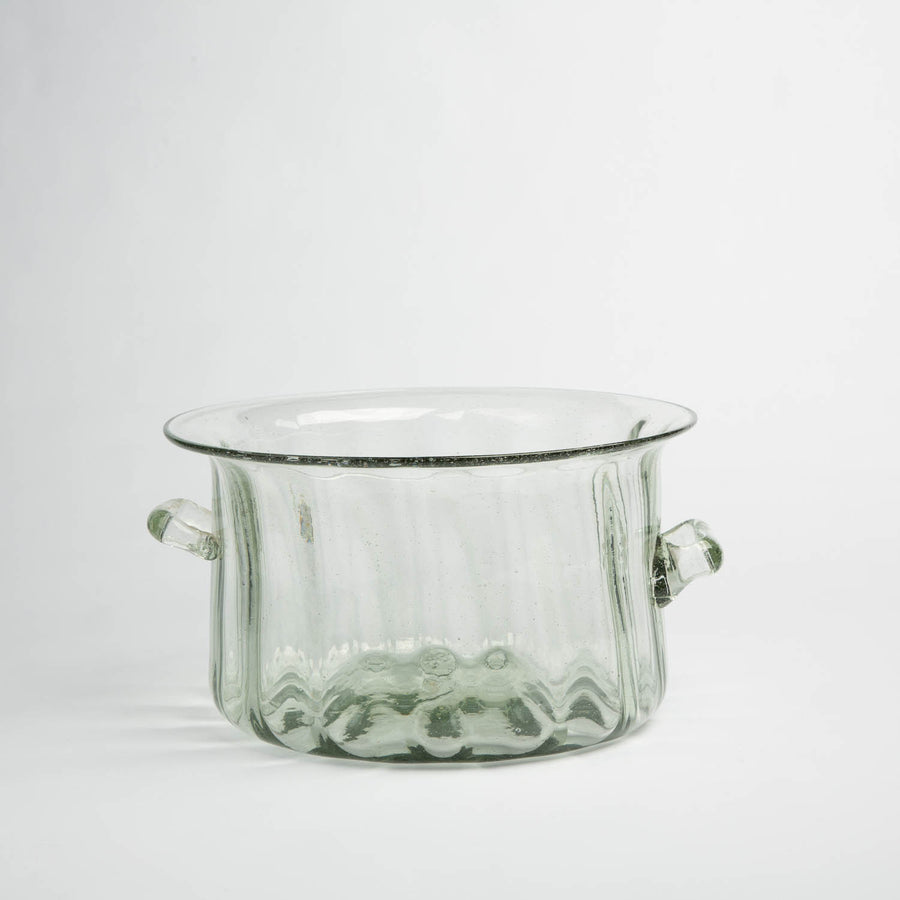 Blown Glass Serving Bowl with Handles