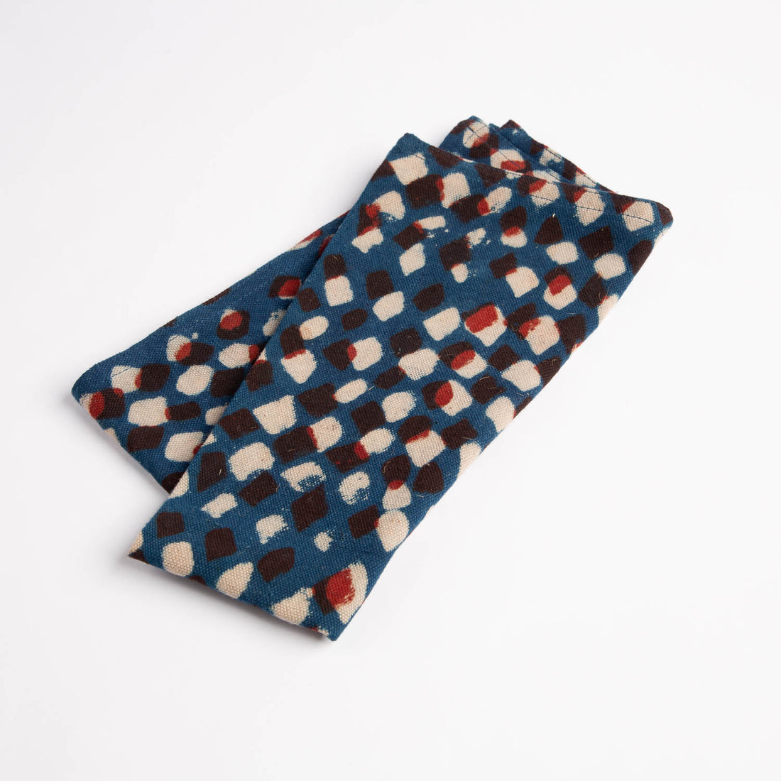 Blue and Red Block Print Napkins (Set of 4)