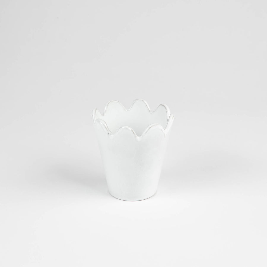 White Glaze Floral Vase