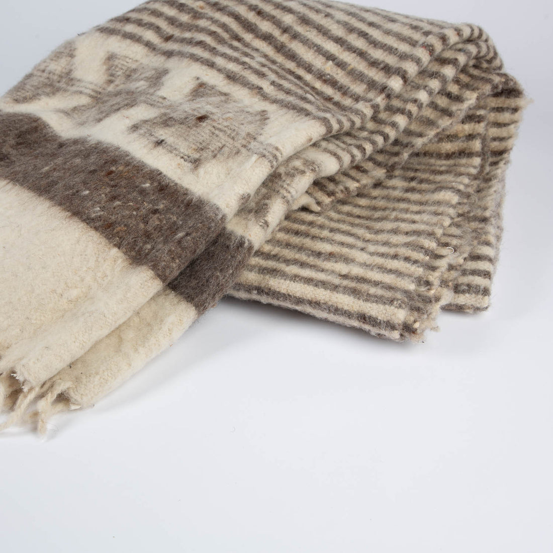 Handwoven Mexican Wool Blanket - Thin Stripe