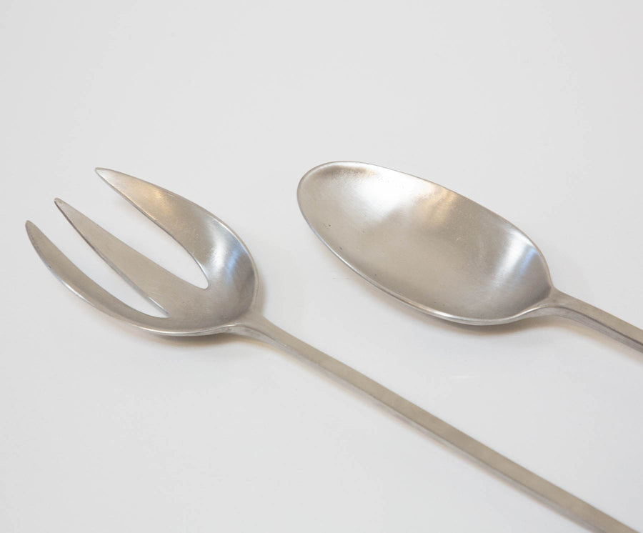 Pewter Serving Fork & Spoon Set