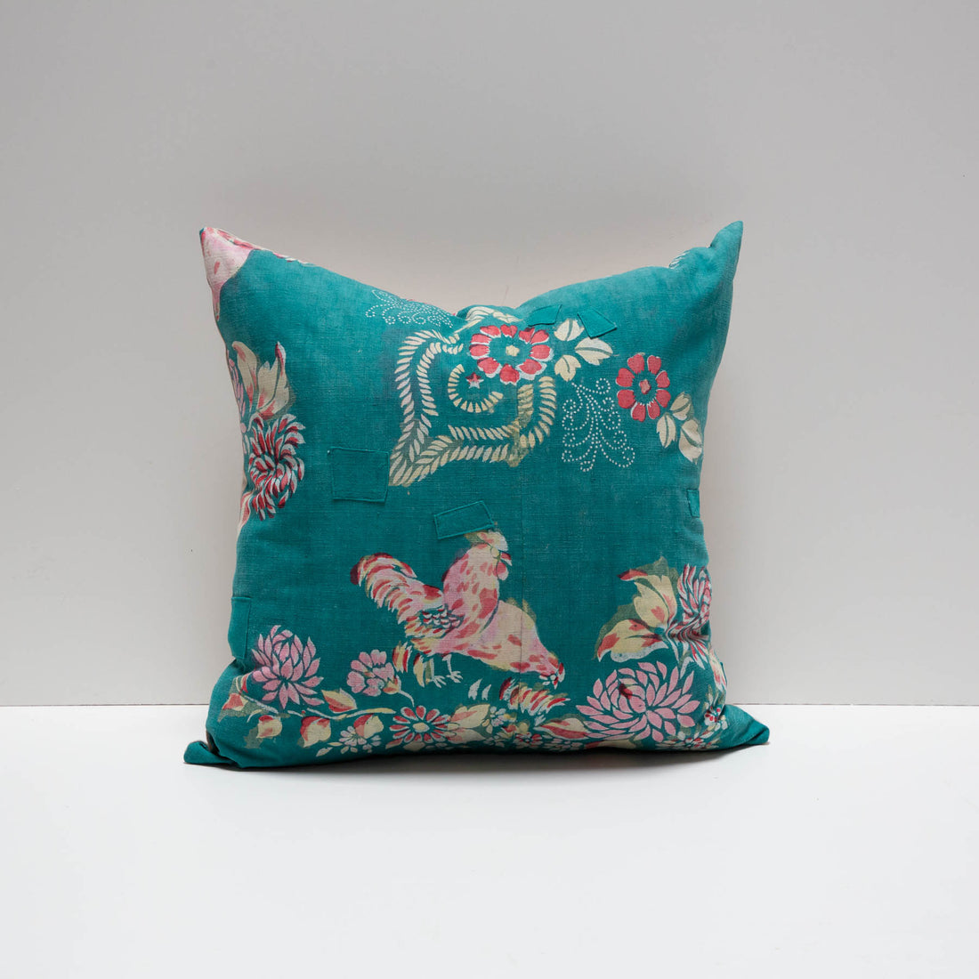 Vintage Pillow - Teal Floral