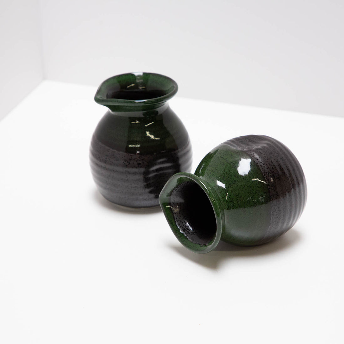 Small Black and Green Pitchers (Set of 4)