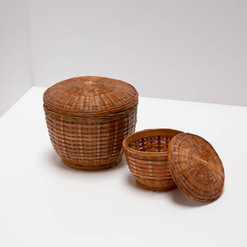 Small Baskets with Lid (Set of 2)