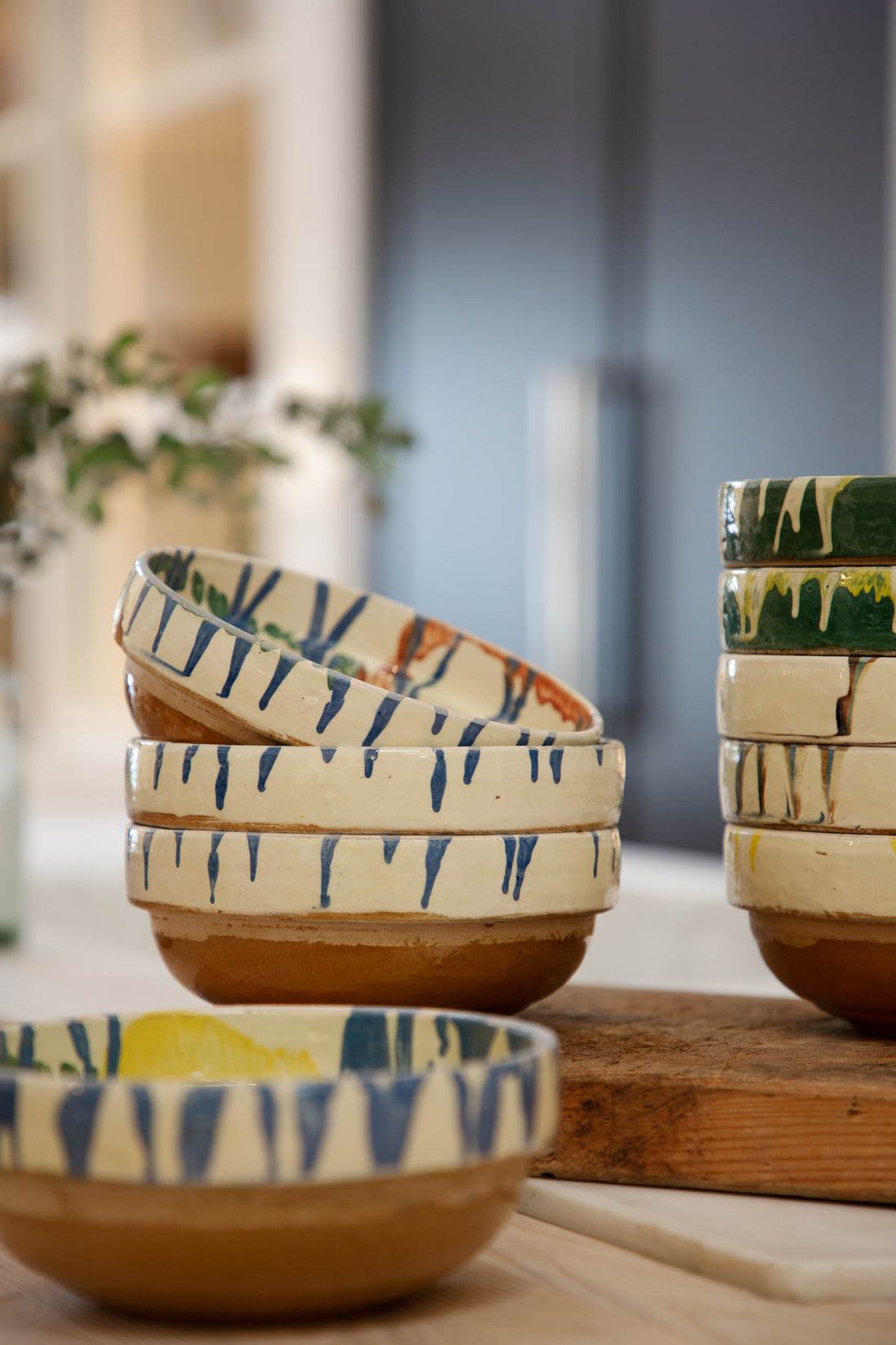 Vintage Hand Painted Romanian Clay Bowls