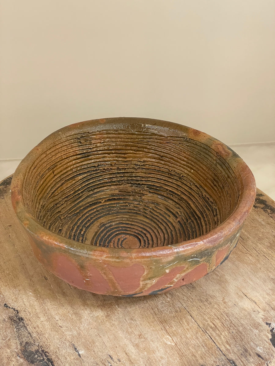 Textured Vintage Mexican Clay Bowl