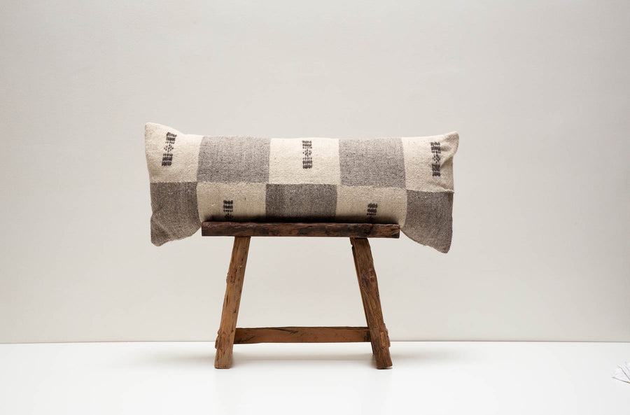 Textured Oversized Lumbar Pillow - Grey Square