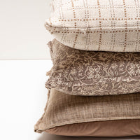 Floral Scroll Linen Pillow